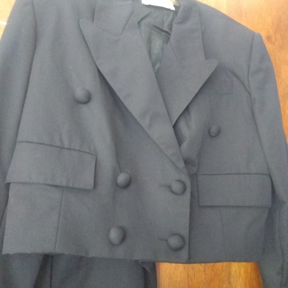 80s Black "Working Girl" Suit, M